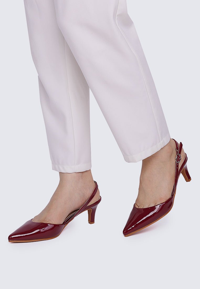 Vicky Comfy Heels In BurgundyShoes - myballerine