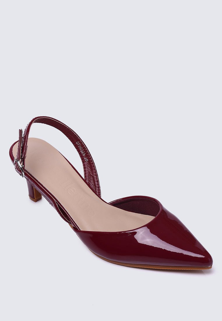 Vicky Comfy Heels In BurgundyShoes - myballerine