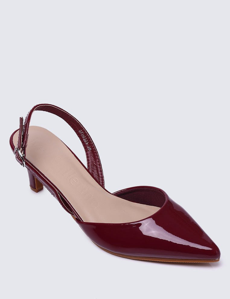 Vicky Comfy Heels In BurgundyShoes - myballerine