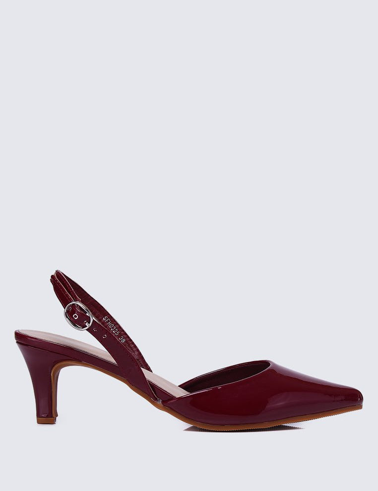 Vicky Comfy Heels In BurgundyShoes - myballerine