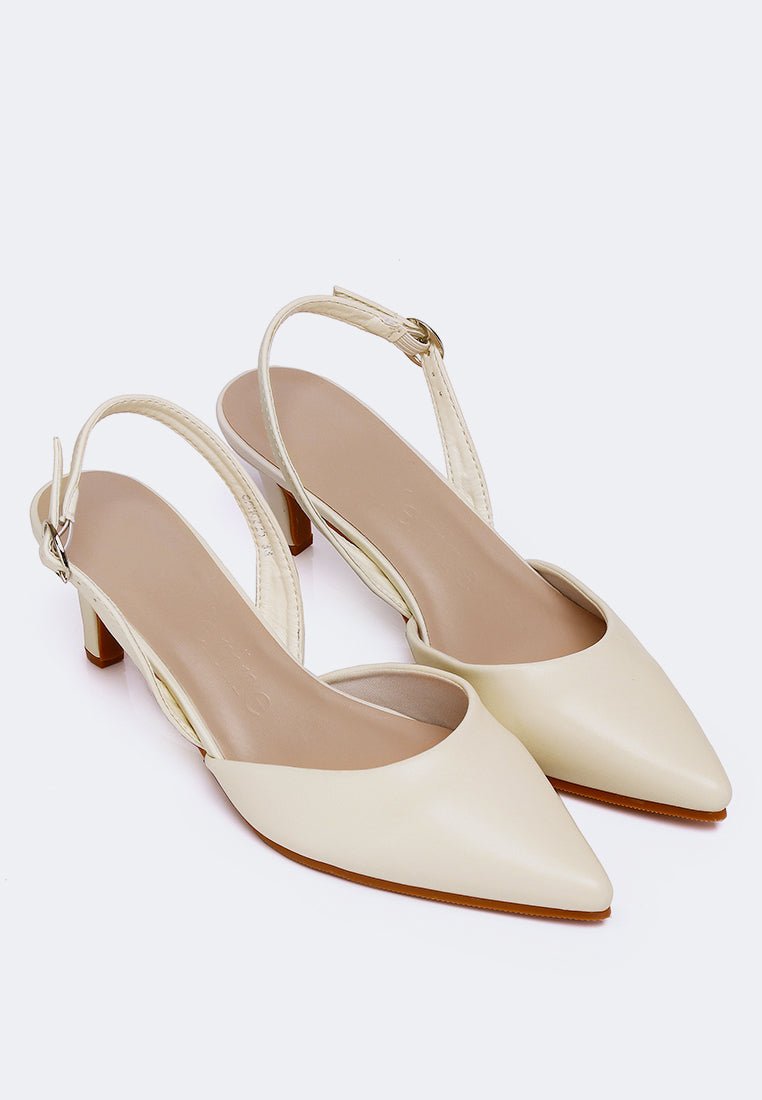 Vicky Comfy Heels In CreamShoes - myballerine