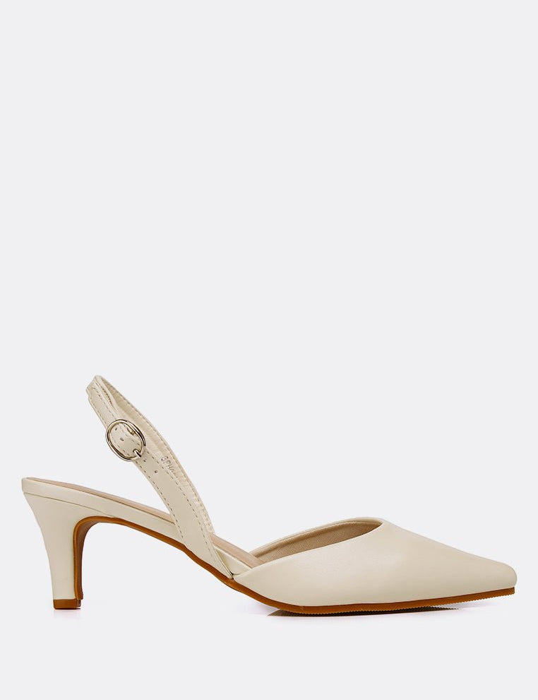 Vicky Comfy Heels In CreamShoes - myballerine