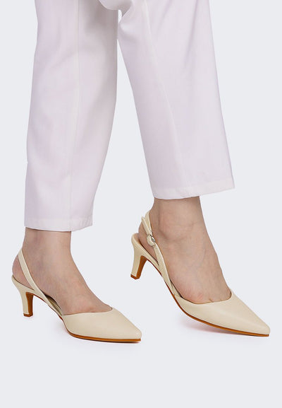 Vicky Comfy Heels In CreamShoes - myballerine