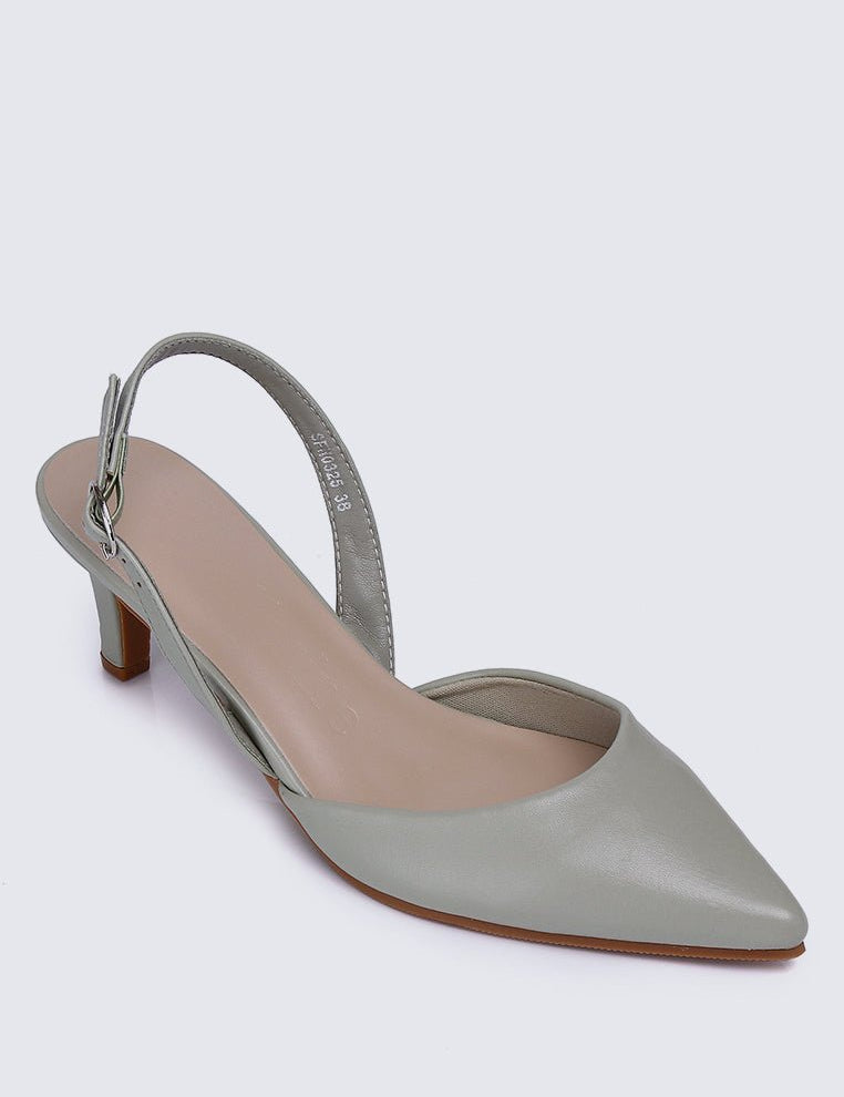 Vicky Comfy Heels In Sage GreenShoes - myballerine