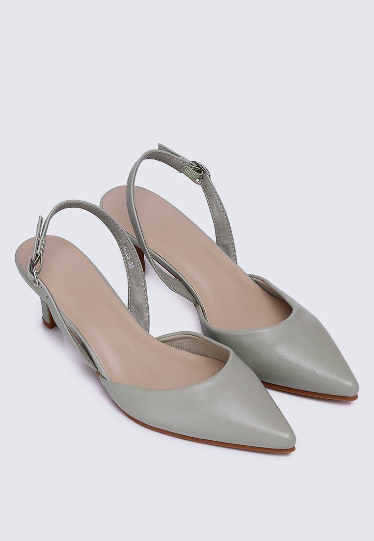 Vicky Comfy Heels In Sage GreenShoes - myballerine