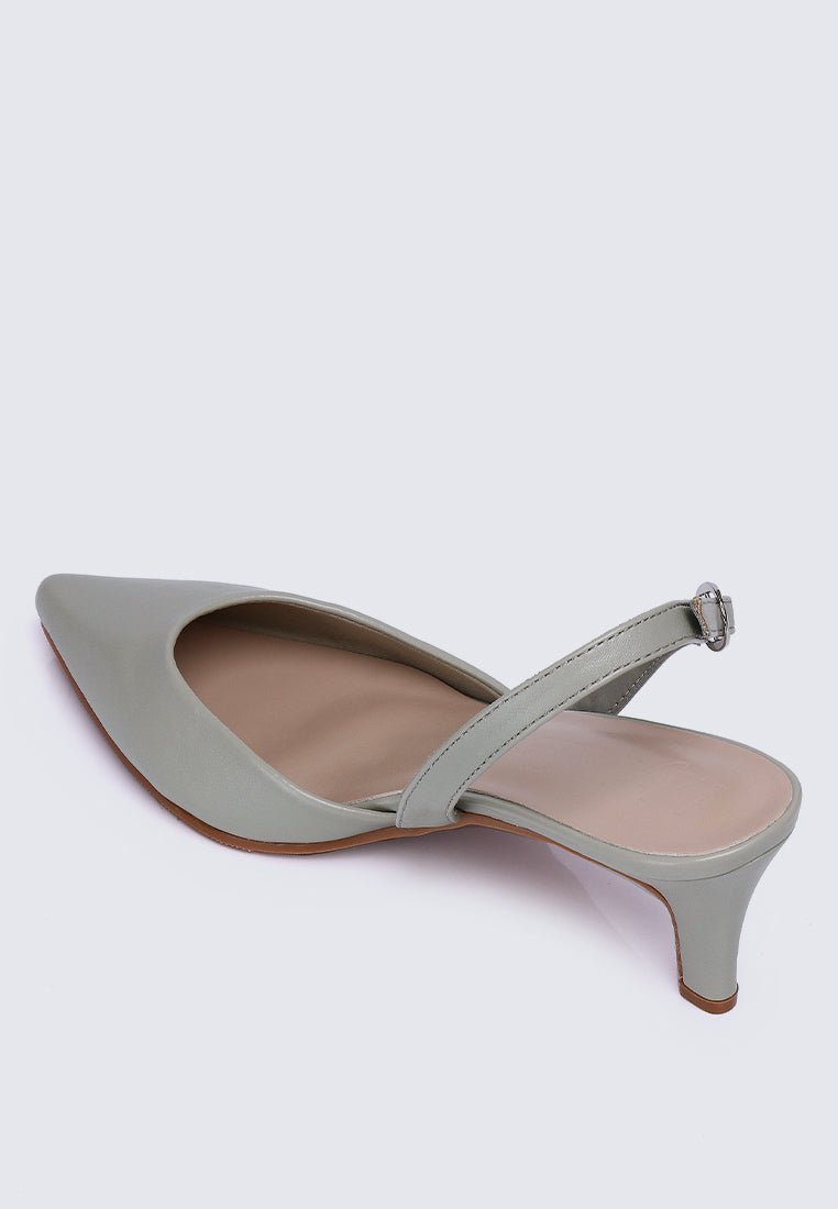 Vicky Comfy Heels In Sage GreenShoes - myballerine