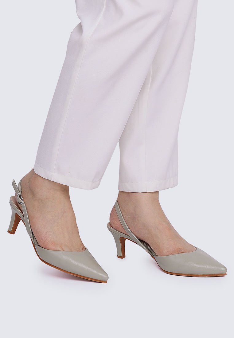 Vicky Comfy Heels In Sage GreenShoes - myballerine