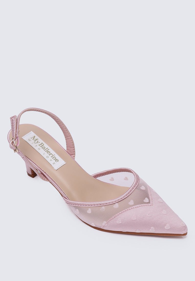 With Love Comfy Heels In Pink - myballerine