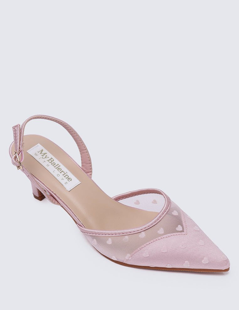 With Love Comfy Heels In Pink - myballerine