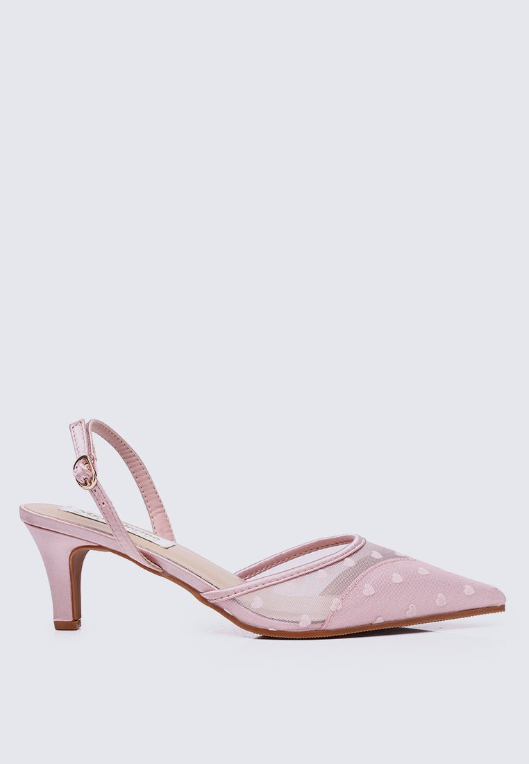 With Love Comfy Heels In Pink - myballerine