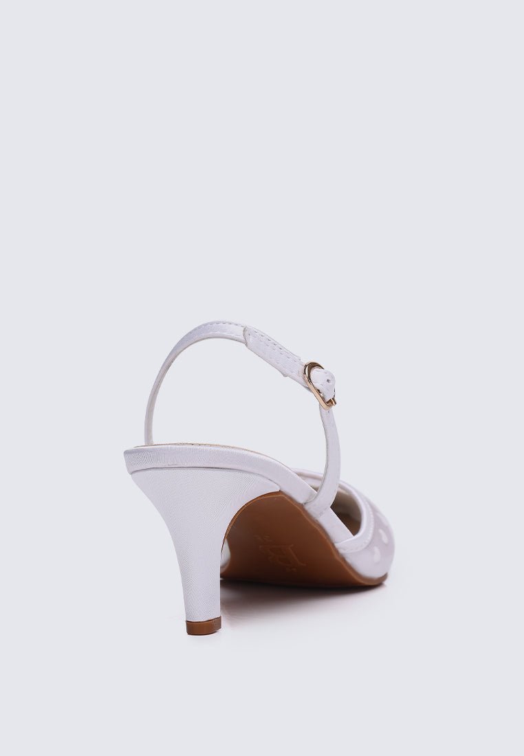 With Love Comfy Heels In White - myballerine