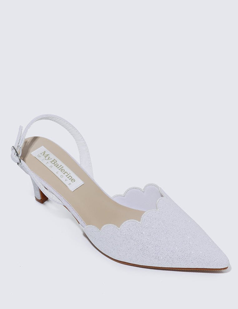 Yolanda Comfy Heels In SilverShoes - myballerine