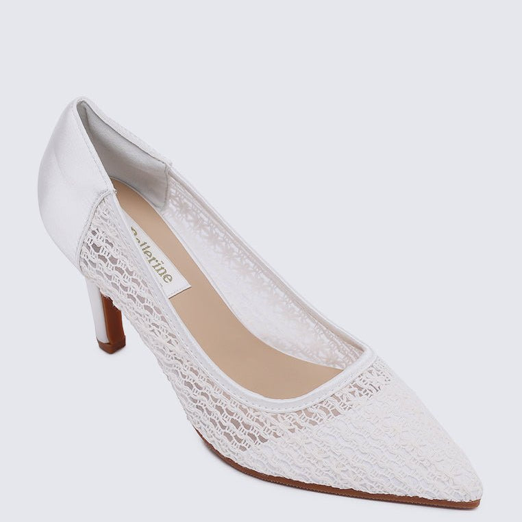 Zayla Comfy Pumps In Off White - myballerine